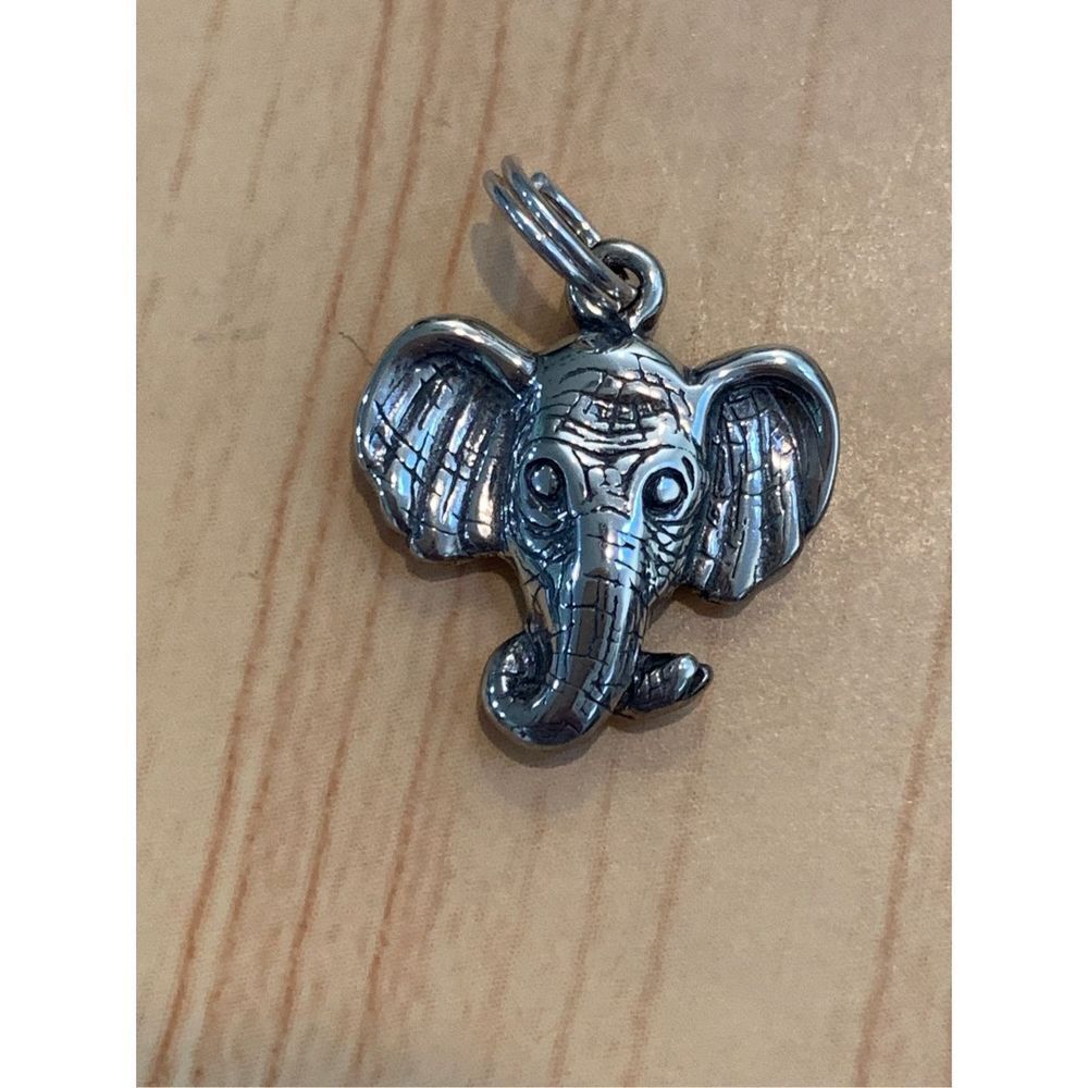 .925 Elephant Head Sterling Silver Jewelry Charm